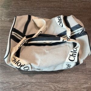 Canvas Duffle Bag with Black Accents